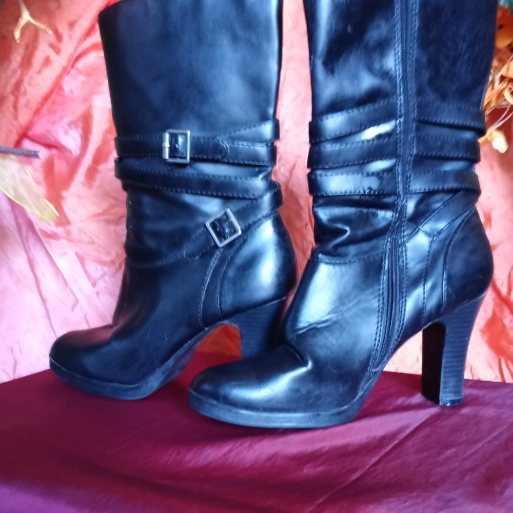 black boots with heels